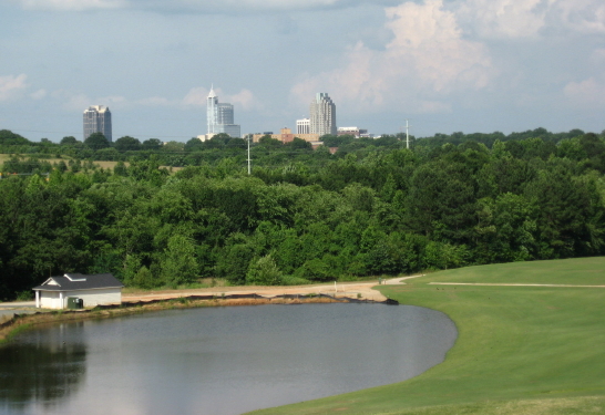 Raleigh skyline from Poole Golf Course